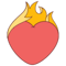 Animation of heart with flames on top of it