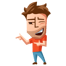 Animation of man with brown hair and stubble, winking and pointing
