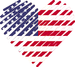 Logo of Casual Dating Reviews - USA, Heart Shaped Image of USA flag.